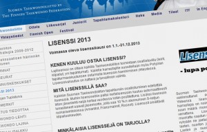 Vuoden 2013 taekwondolisenssien myynti alkaa 1.12.2012