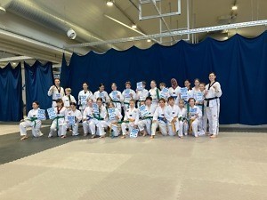 Taekwondourheilijoiden kevätpäivässä suoritettin vöitä, palkittiin parhaita ja nautittiin yhdessäolosta